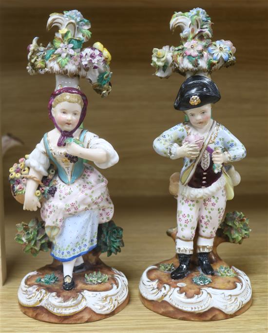 A pair of Dresden figures